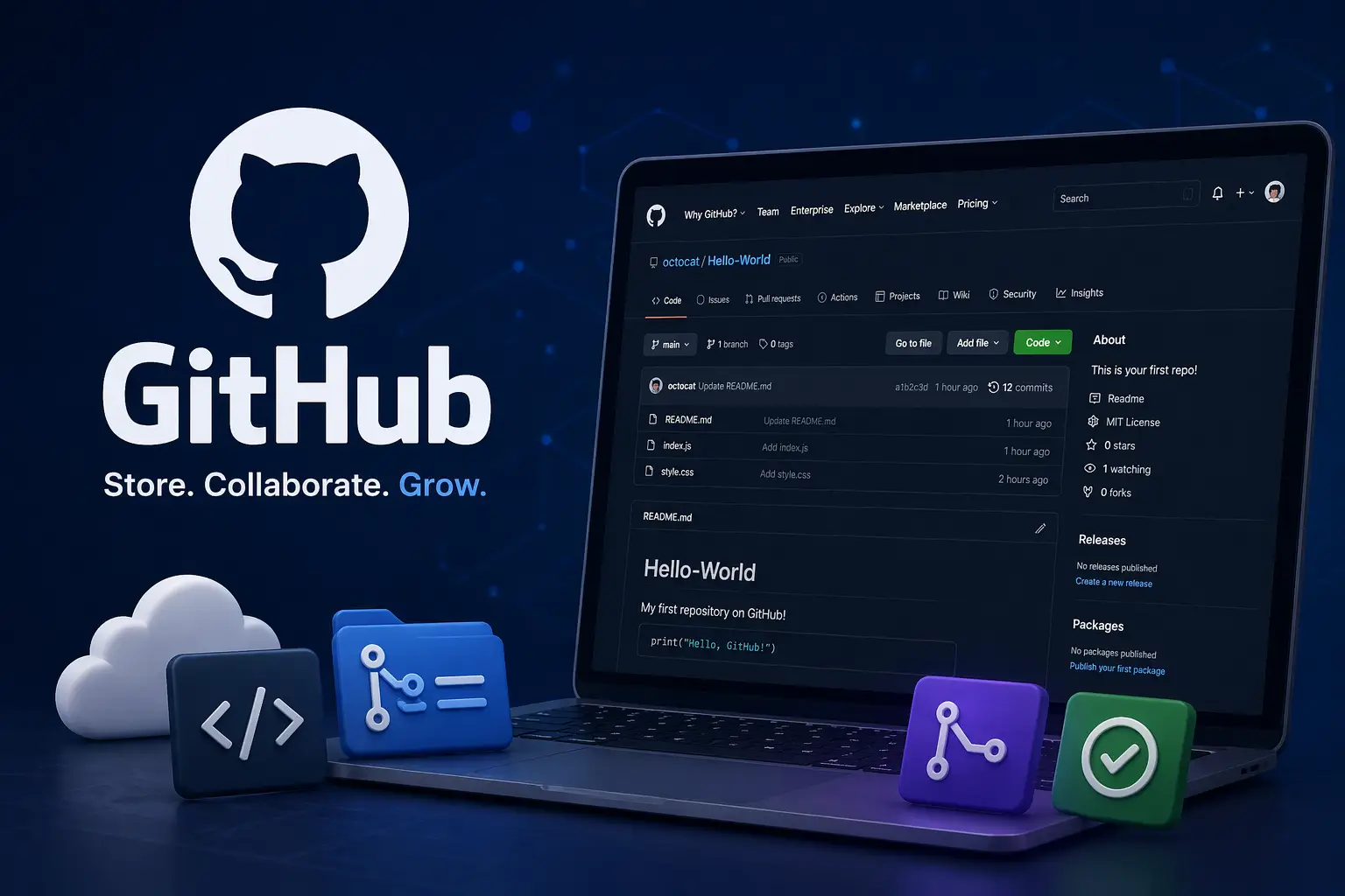 GitHub repository workflow for version control and project collaboration