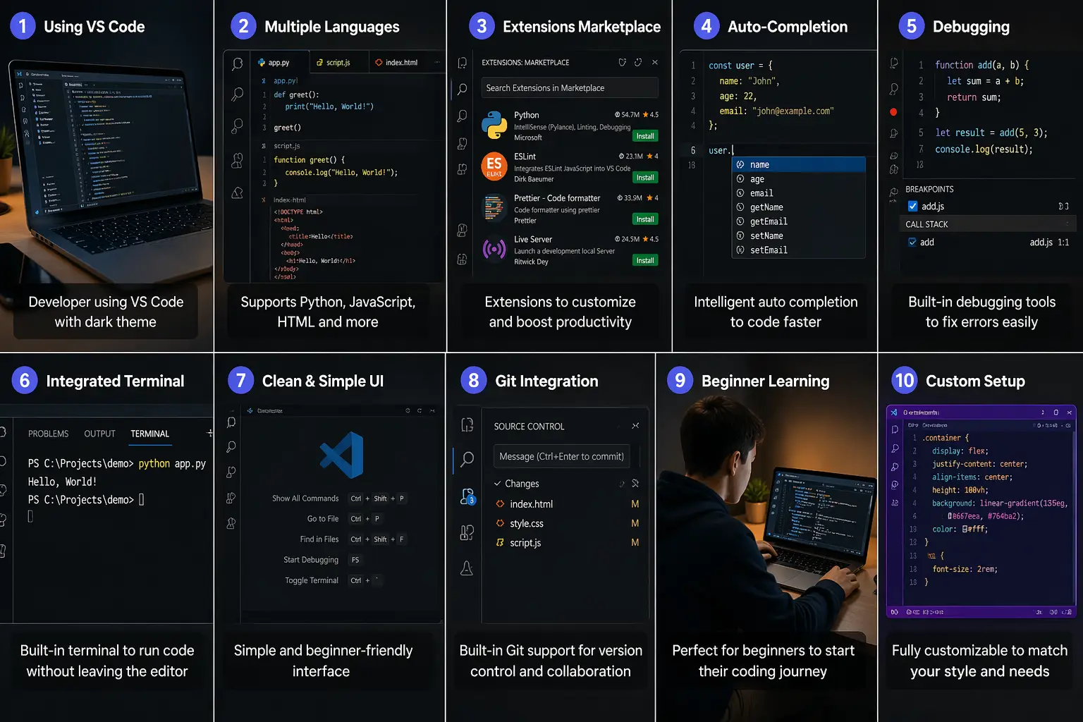 Visual Studio Code editor setup for beginners learning programming in 2026